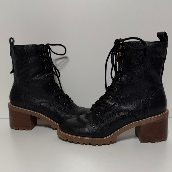 Crown Vintage Leather Yuliana Combat Boot in Black - Picture 4 of 15